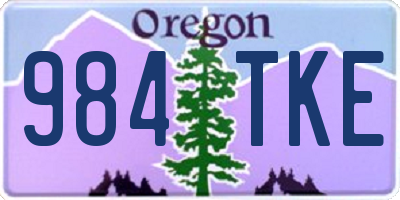 OR license plate 984TKE