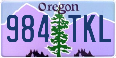 OR license plate 984TKL
