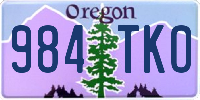 OR license plate 984TKO