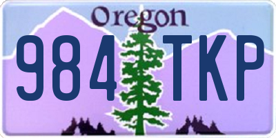 OR license plate 984TKP