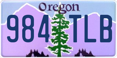 OR license plate 984TLB