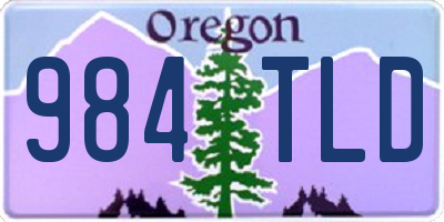 OR license plate 984TLD