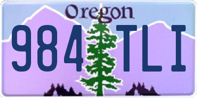 OR license plate 984TLI