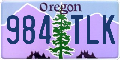 OR license plate 984TLK