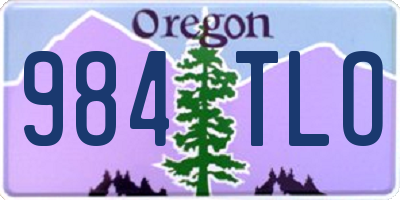 OR license plate 984TLO