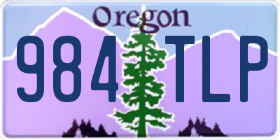 OR license plate 984TLP