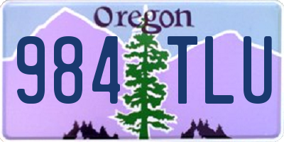 OR license plate 984TLU