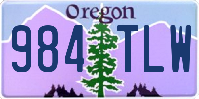OR license plate 984TLW
