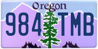 OR license plate 984TMB
