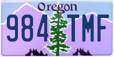 OR license plate 984TMF
