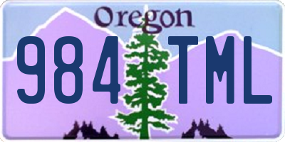 OR license plate 984TML