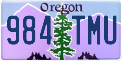 OR license plate 984TMU