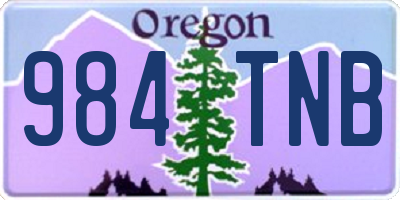 OR license plate 984TNB