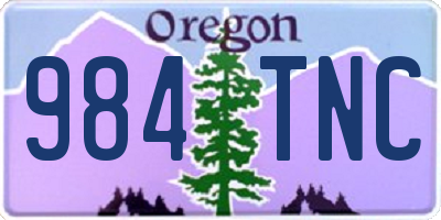 OR license plate 984TNC