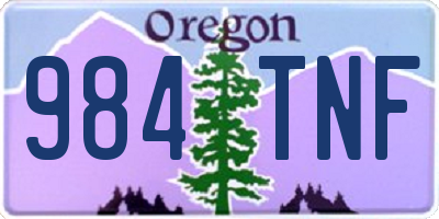 OR license plate 984TNF