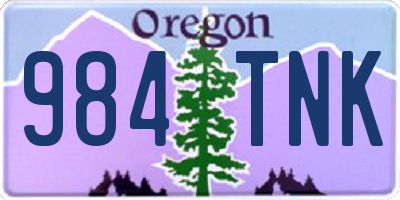 OR license plate 984TNK