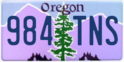 OR license plate 984TNS