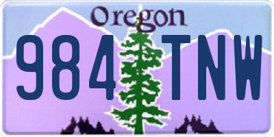 OR license plate 984TNW