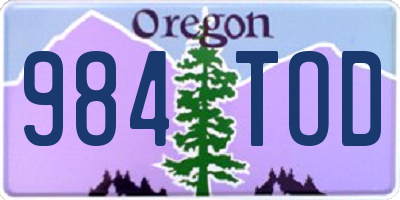 OR license plate 984TOD