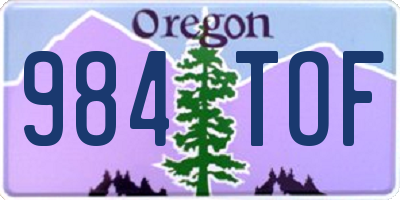 OR license plate 984TOF