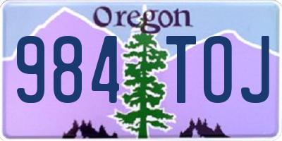 OR license plate 984TOJ