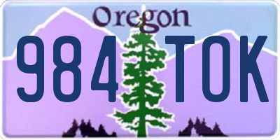 OR license plate 984TOK