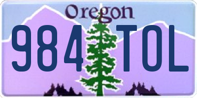 OR license plate 984TOL