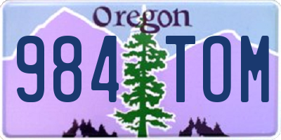 OR license plate 984TOM