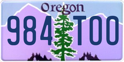 OR license plate 984TOO
