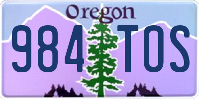 OR license plate 984TOS