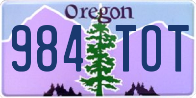 OR license plate 984TOT