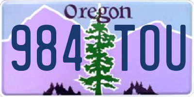 OR license plate 984TOU
