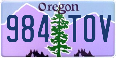OR license plate 984TOV