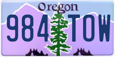 OR license plate 984TOW