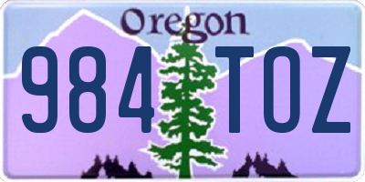 OR license plate 984TOZ