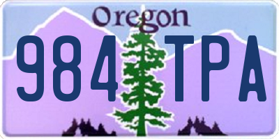 OR license plate 984TPA