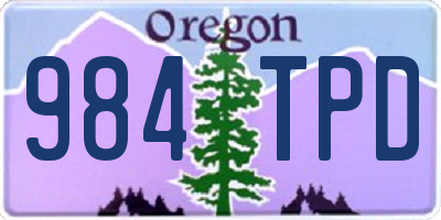OR license plate 984TPD