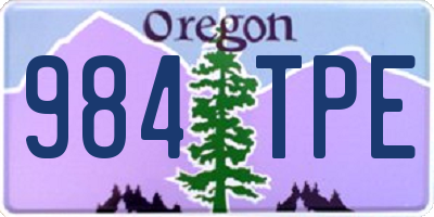 OR license plate 984TPE