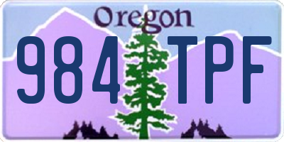 OR license plate 984TPF
