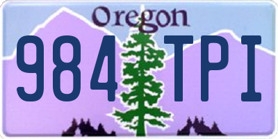 OR license plate 984TPI