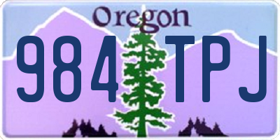 OR license plate 984TPJ