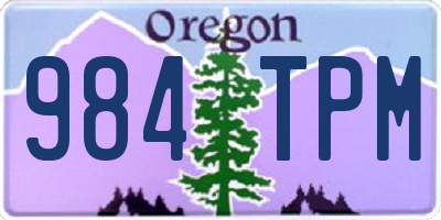 OR license plate 984TPM
