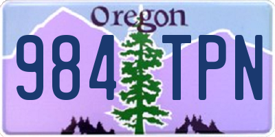 OR license plate 984TPN