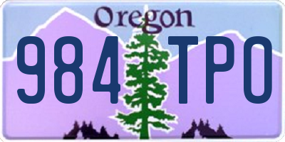 OR license plate 984TPO