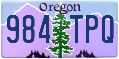 OR license plate 984TPQ
