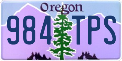 OR license plate 984TPS