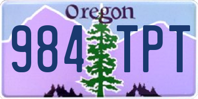 OR license plate 984TPT