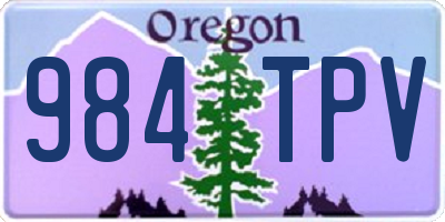 OR license plate 984TPV