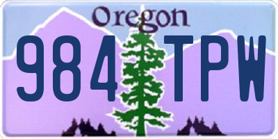OR license plate 984TPW