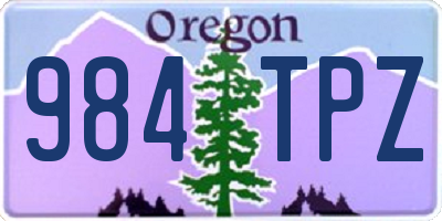 OR license plate 984TPZ